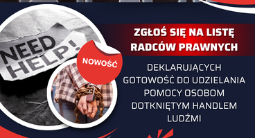 Powstaje lista radców prawnych gotowych do udzielania pomocy osobom dotkniętym handlem ludźmi