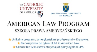 Rekrutacja do 27. edycji Szkoły Prawa Amerykańskiego CUA i UJ – zgłoszenia do 30.09.2026 r.