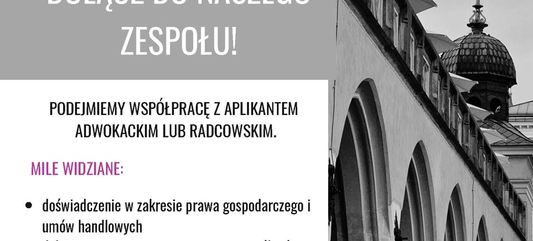 Podejmiemy współpracę z aplikantem radcowskim