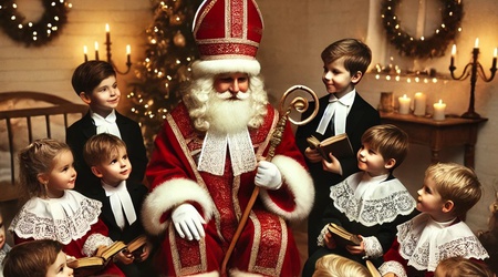 DALL·E 2024-11-13 08.38.25 - Children dressed in lawyers' robes sit in a circle around Santa Claus, who is dressed in a traditional European Saint Nicholas outfit.jpg