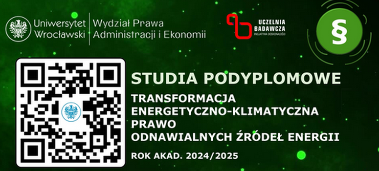 Oferta studiów podyplomowych: „Transformacja energetyczno-klimatyczna. Prawo odnawialnych źródeł energii”
