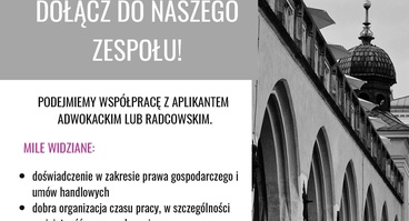 Podejmiemy współpracę z aplikantem radcowskim